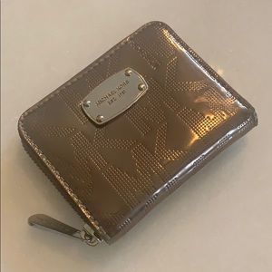 Michael Kors silver metallic small wallet.